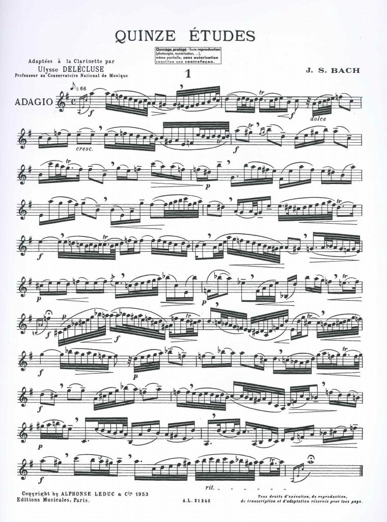 Bach/Delecluse, 15 Etudes (Leduc)