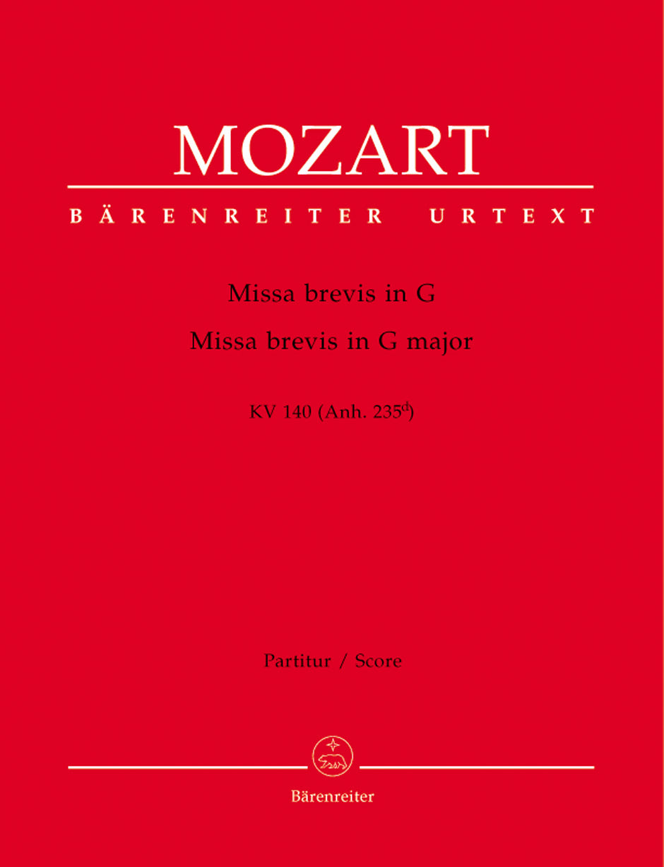 Mozart, Missa brevis KV 140 Full Score (Barenreiter)