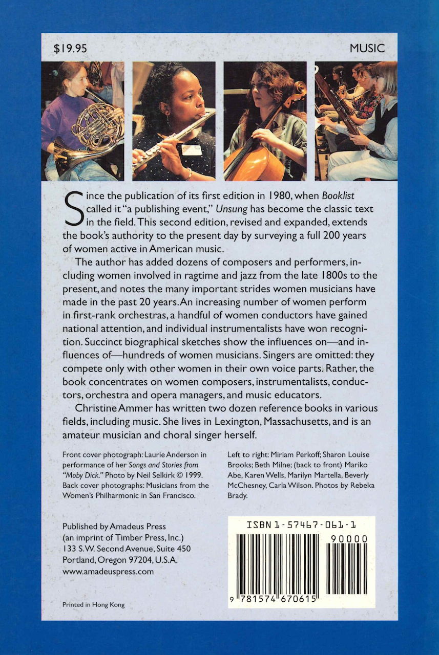Ammer, Unsung (paper) (Amadeus Press)