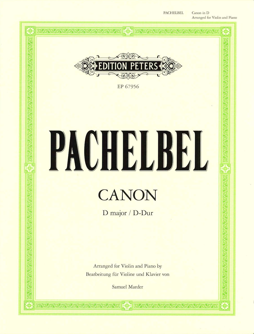 Pachelbel, Canon in D (Marder/Biggs) (Peters)
