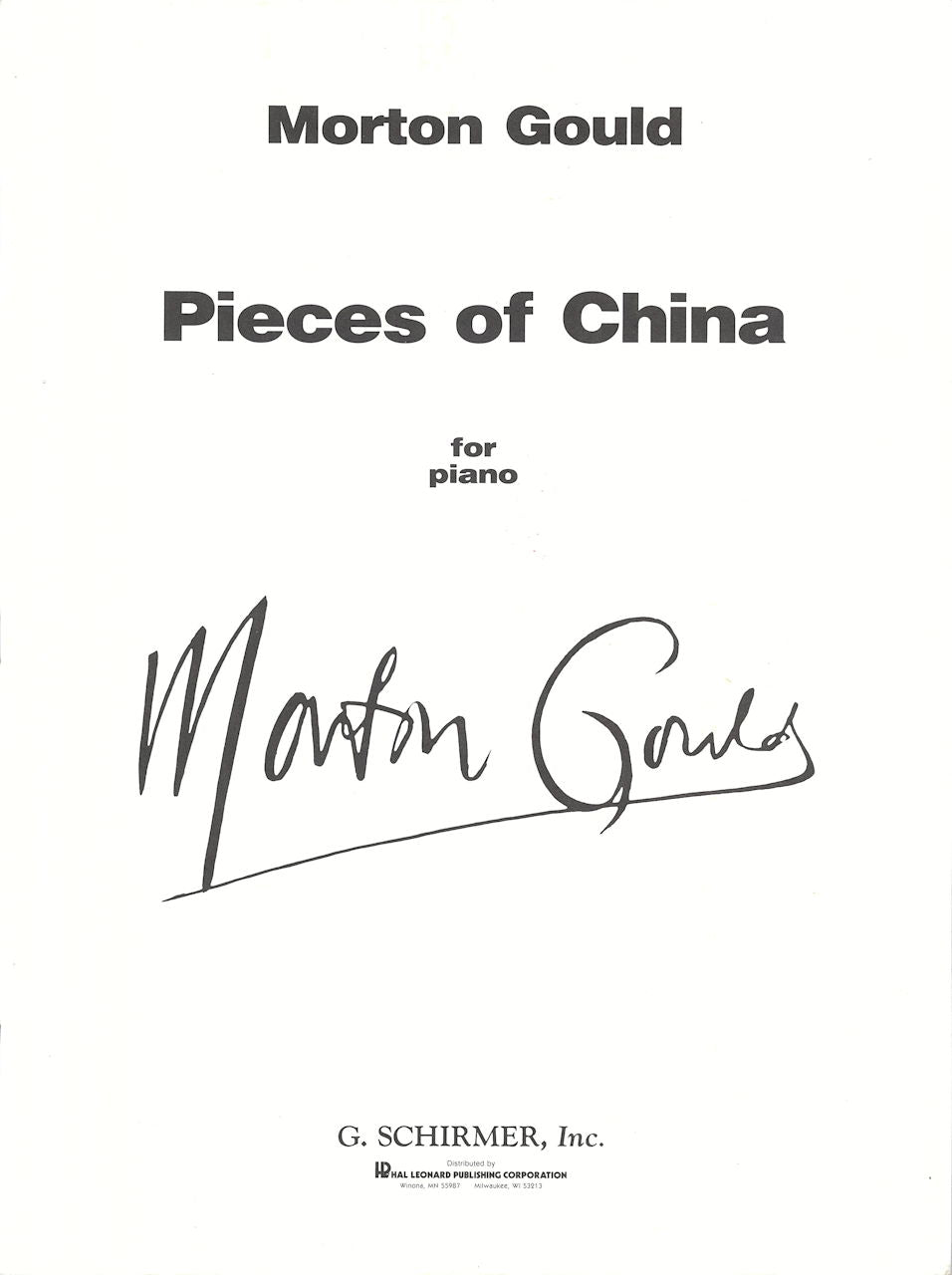 Gould,M., Pieces of China: Suite (G.Schirmer)