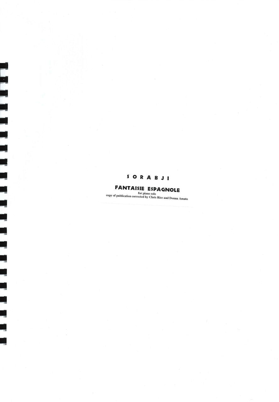 Sorabji, Fantaisie espagnole: Corrected (Sorabji Archive)