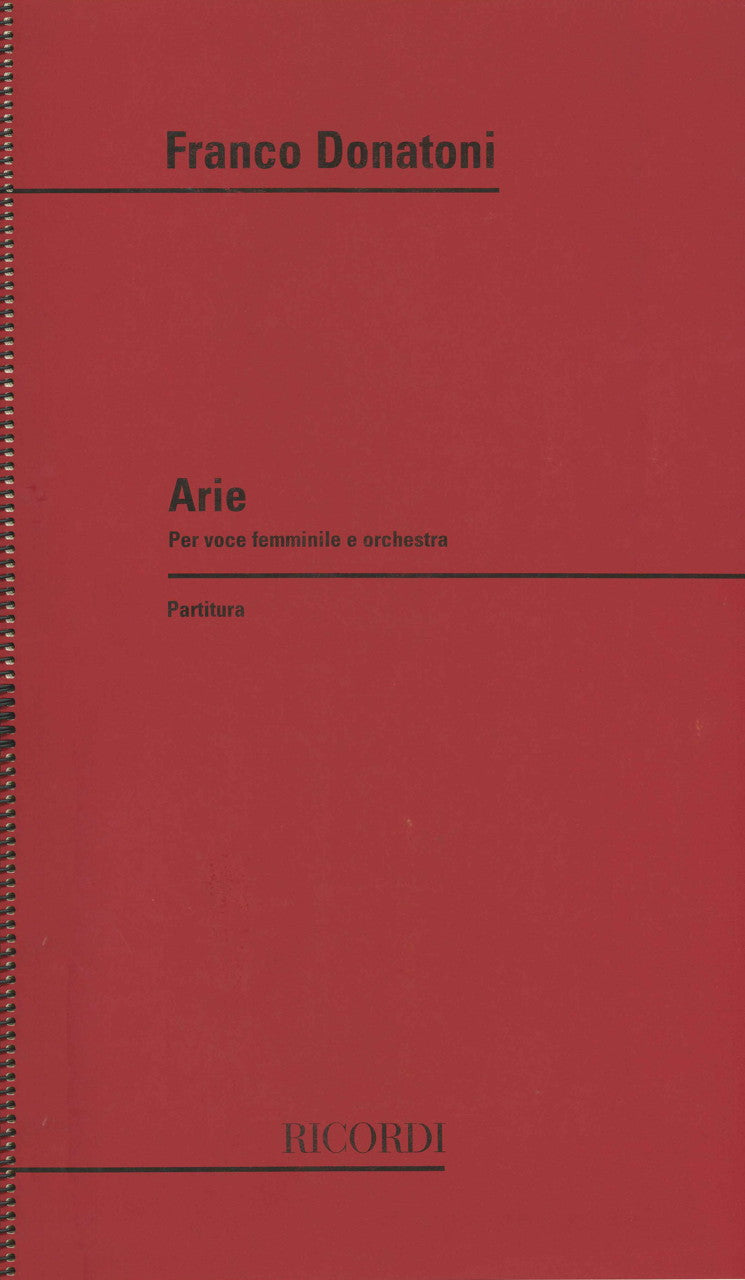 Donatoni, Arie per voce femminile e orch (Ricordi)