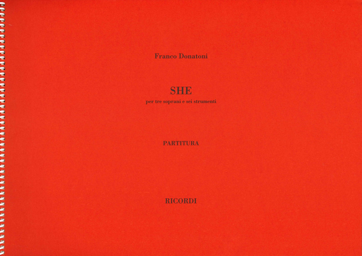 Donatoni, She, per 3 soprane e 6 strum. (Ricordi)