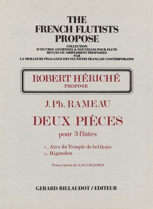 Rameau, 2 Pieces (3Fl) (Chaubet) (Billaudot)