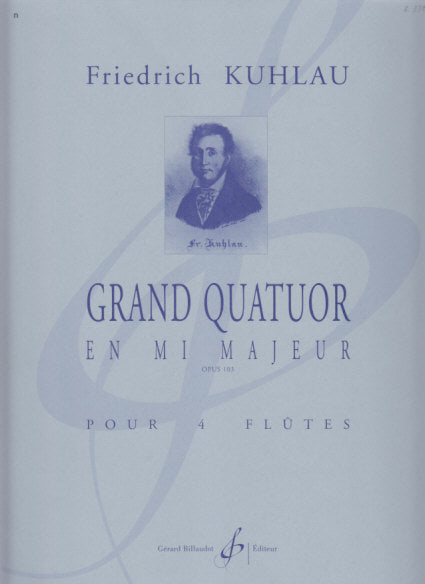 Kuhlau, Grand Quatuor op. 103 (4Fl) (Billaudot)
