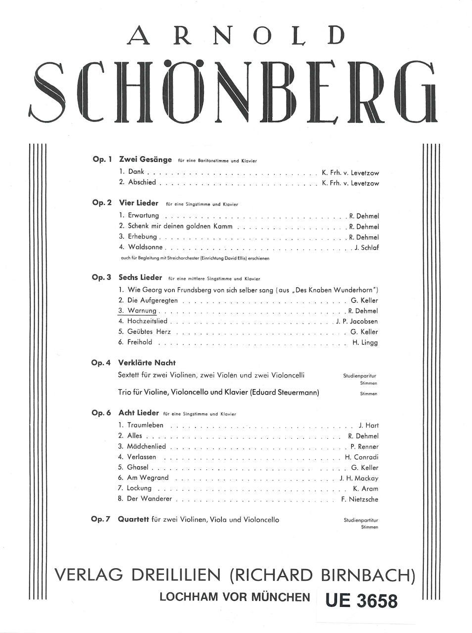 Schonberg, op. 3/3 Warnung (Dreillilien/Universal)