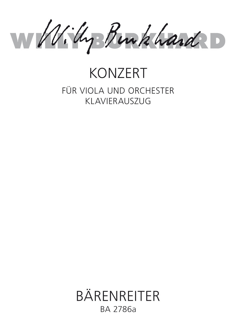 Burkhard, Concerto op.93 (1953) (Va,Pf) (Barenreiter)