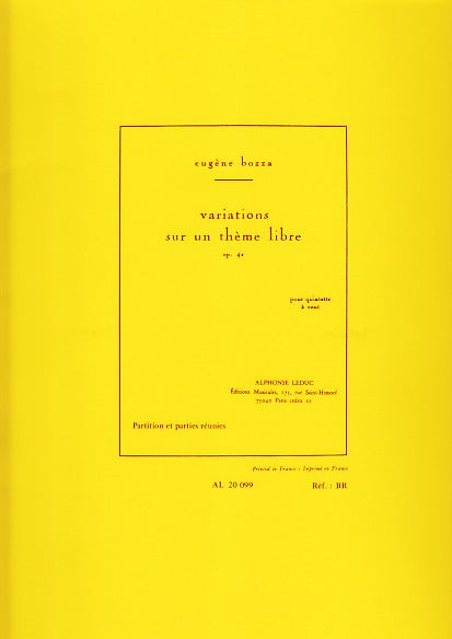 Bozza, Variations op. 42 (Quintet) (Leduc)