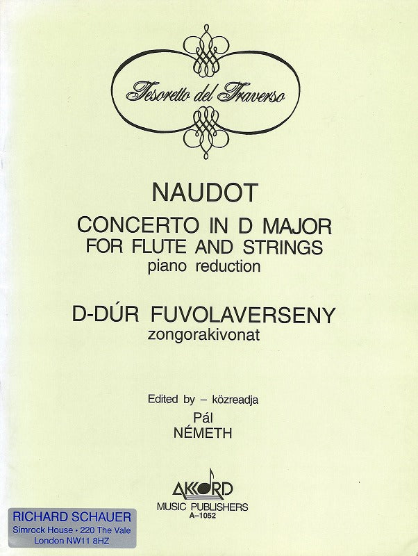 Naudot, Concerto in D (Fl,Pf) (Akkord)