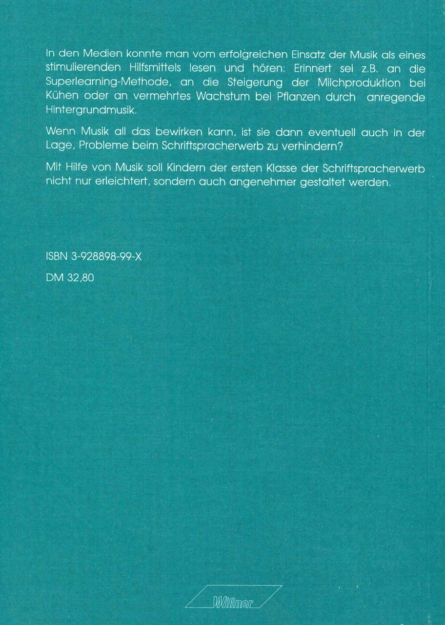 Rosbach, Schriftspracherwerb und Musik (Wissner)