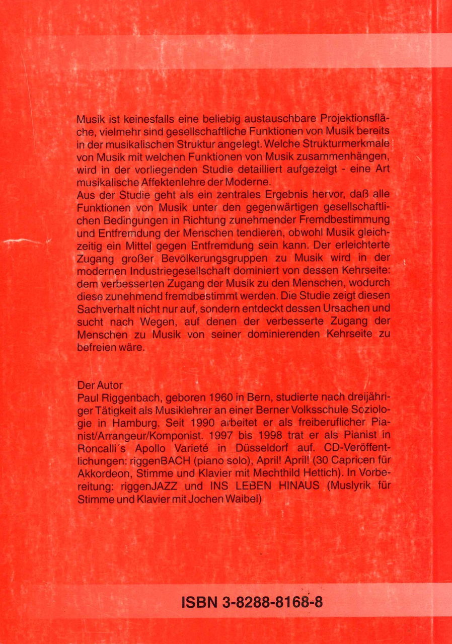 Riggenbach, Funktionen von Musik (Tectum)