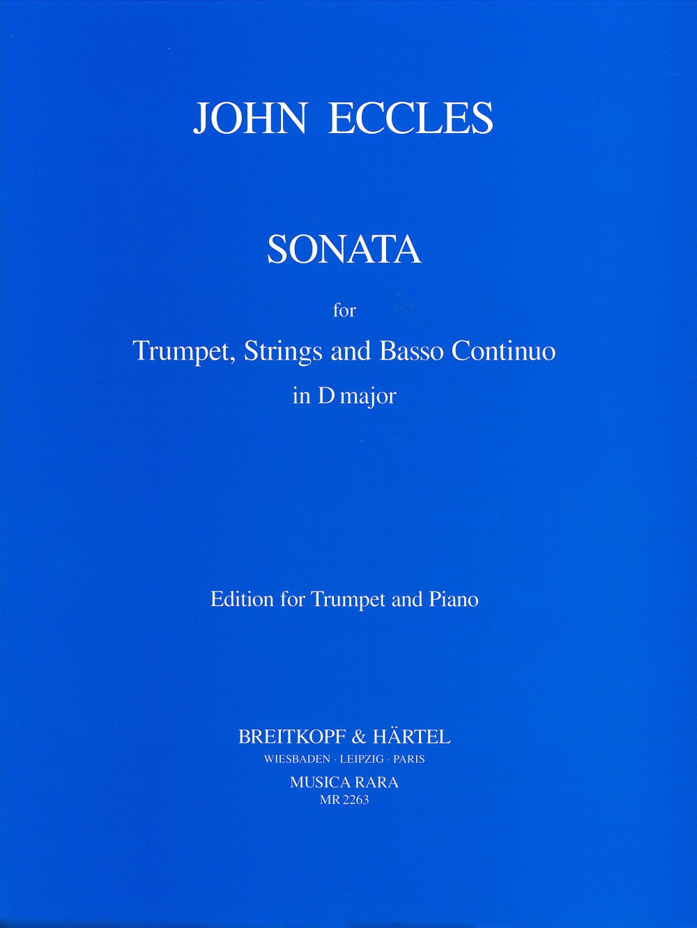 Eccles, Sonata in D (Trp,Pf) (Musica Rara)