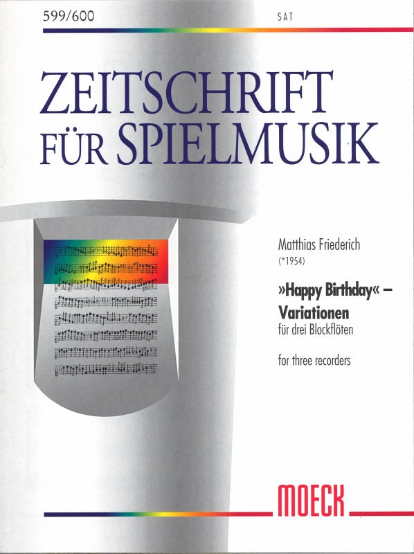 Friederich, 'Happy Birthday' Var. (SAT) (Moeck)