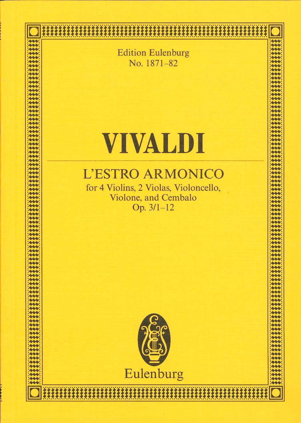 Vivaldi, op. 3 L'estro armonico(Hogwood) (Eulenburg)