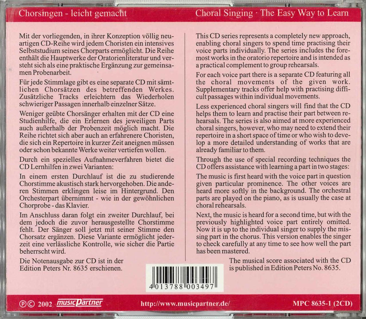 Bach, Johannes-Passion: Soprano (2CD) (Peters)