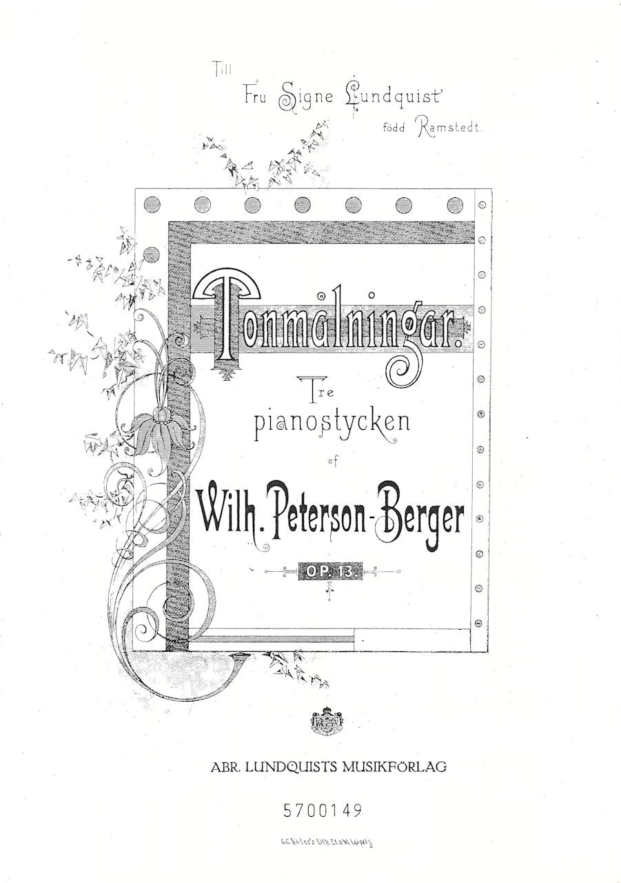 Peterson-Berger, Tonmalningar (Lundquist)