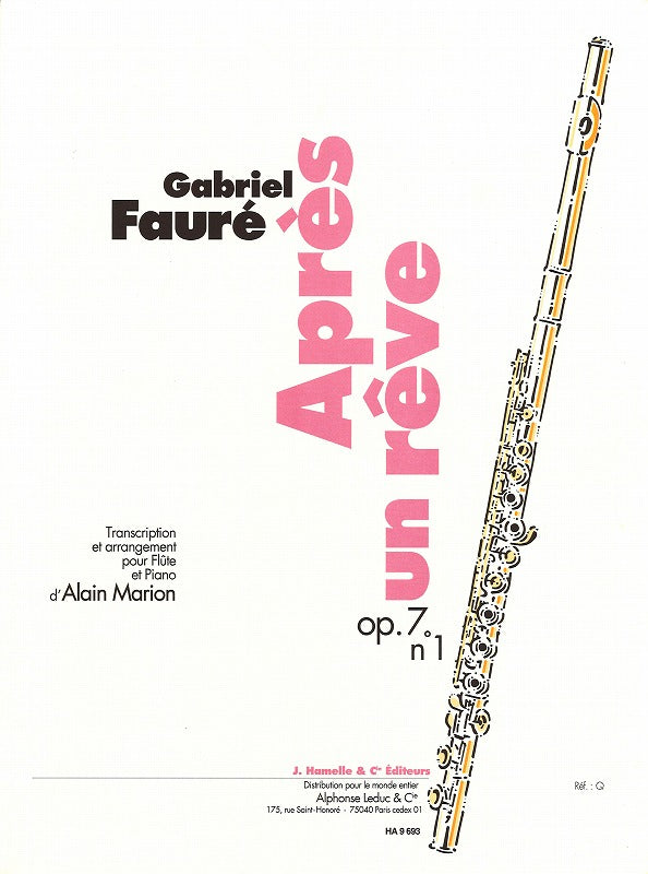 Faure, Apres un reve op. 7/1 (Marion) (Hamelle)