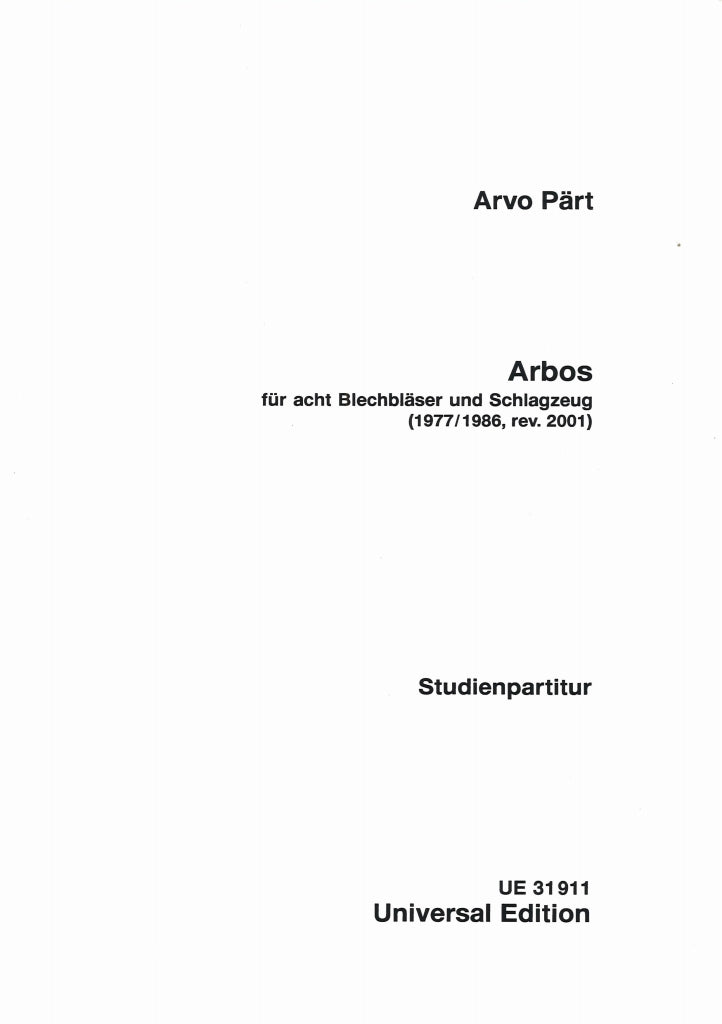 Part, Arbos fur 8 Blechblaser & Sclag. (Universal)