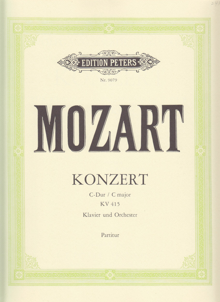 Mozart, Concerto for Pf KV 415 Partitur (Peters)