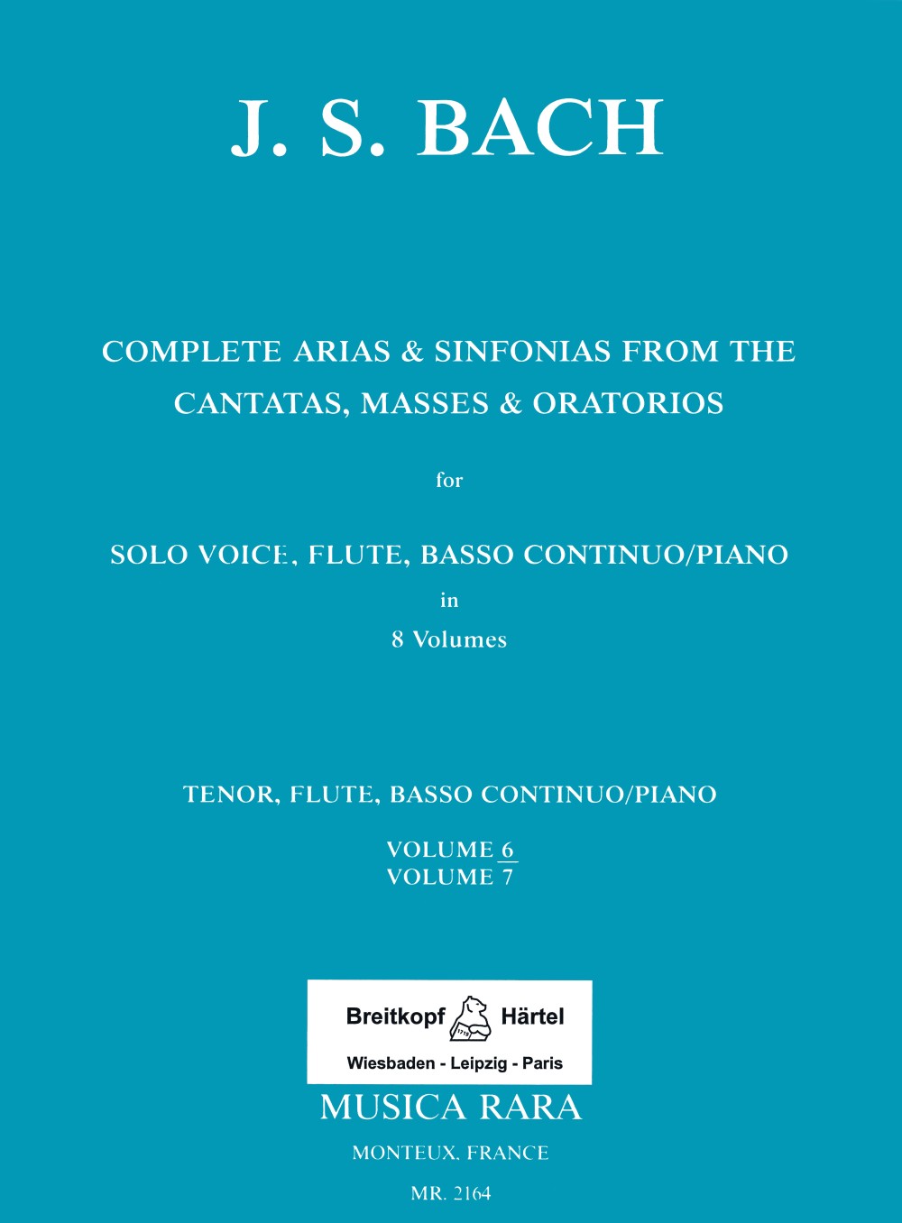 Bach, Complete Arias 6 (Ten,Fl,Bc/Pf) (Musica Rara)