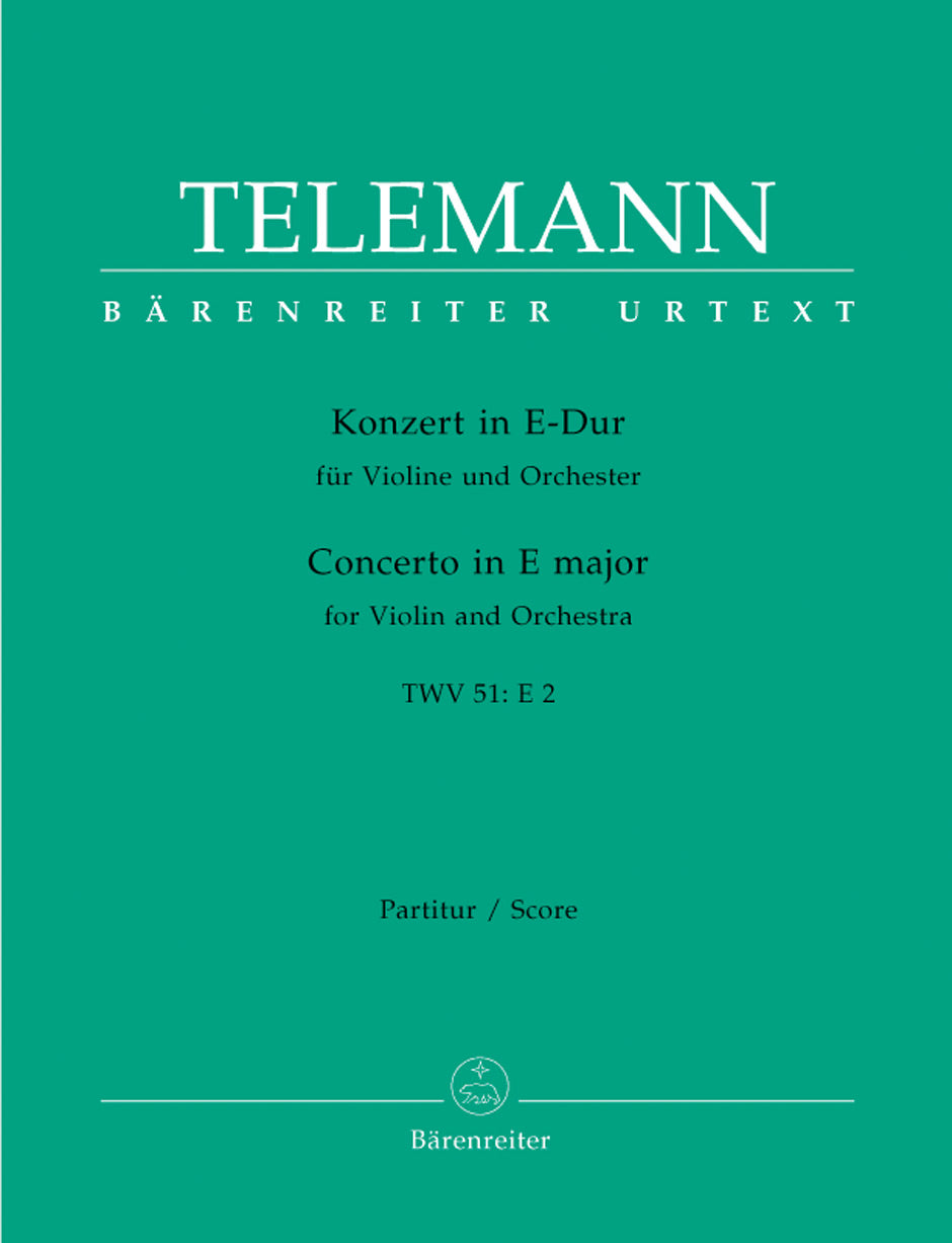 Telemann, Concerto for Violin TWV 51/E2 (Barenreiter)