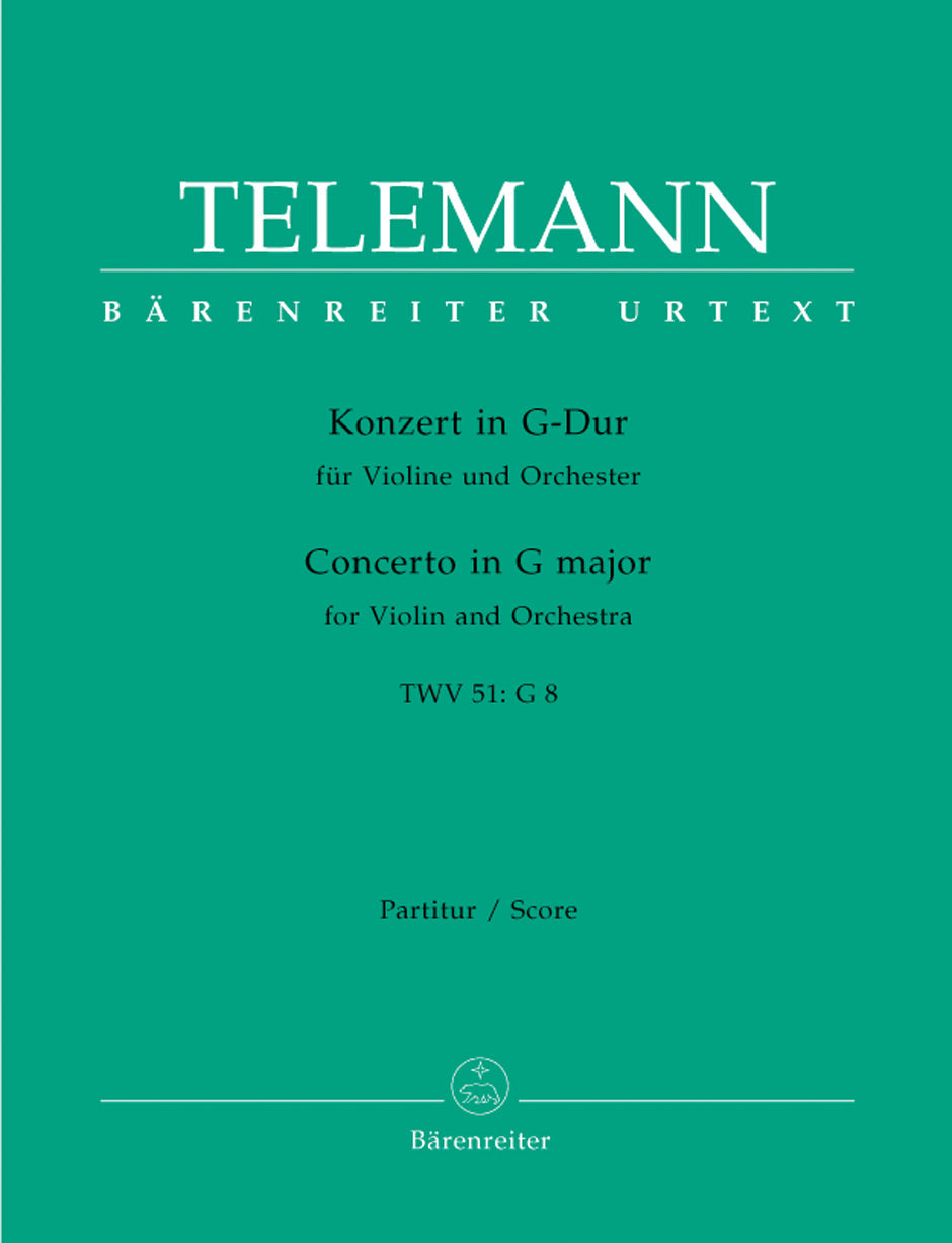 Telemann, Concerto for Violin TWV 51/G8 (Barenreiter)