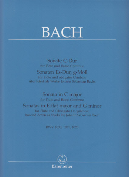 Bach, Sonatas BWV 1020, 1031, 1033 (Barenreiter)