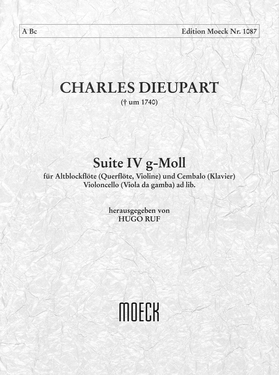 Dieupart, Suite Nr. 4 in g (A.Rec,Bc) (Moeck)