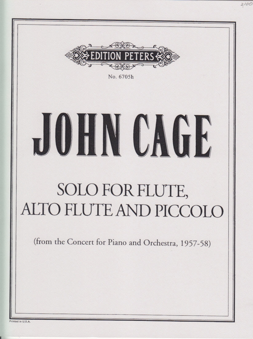 Cage, Solo for Flute, Alto Flute & Picc (Peters)