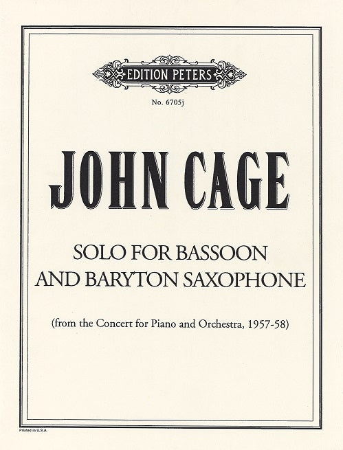Cage, Solo for Bassoon and Bar.Saxophone (Peters)
