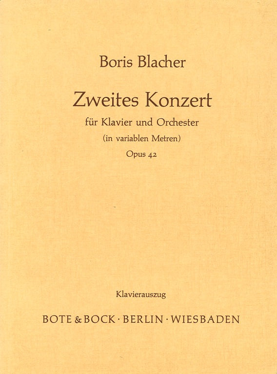 Blacher, Concerto for Piano No. 2 (1952) (Bote & Bock)