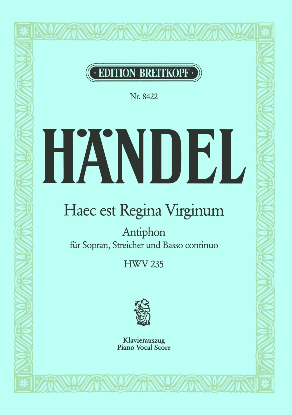 Handel, Haec est Regina Virginum (Sop,Pf (Breitkopf)