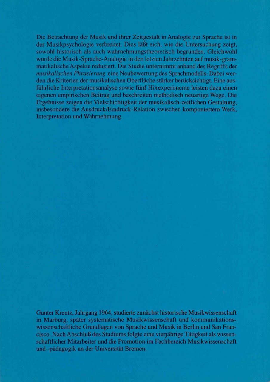 Kreutz, Musikalische Phrasierung (Peter Lang)