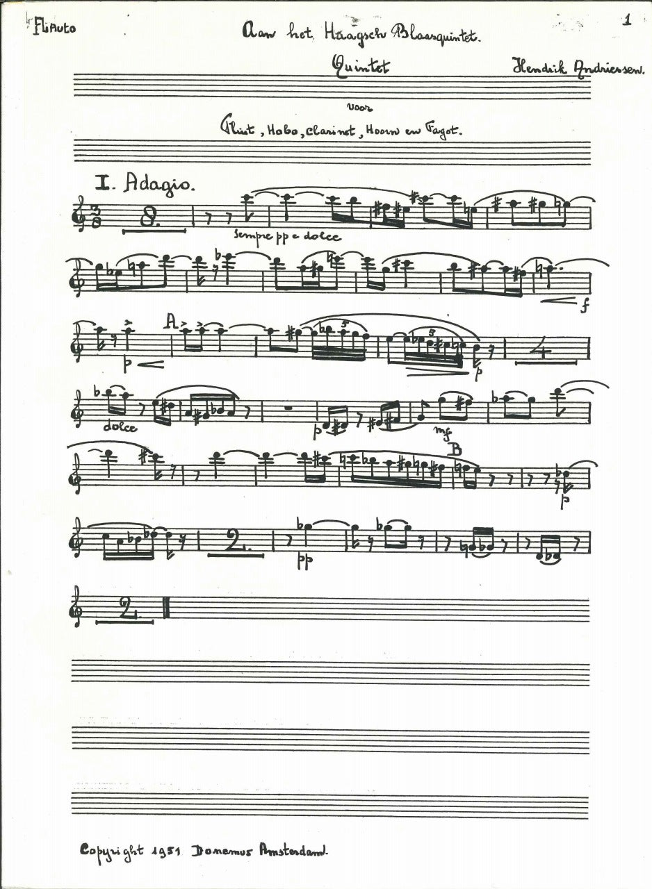 Andriessen,H., Quintet (Fl,Ob,Cl,Bn,Hn) (Donemus)