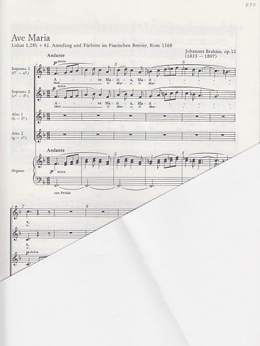 Brahms, Ave Maria op. 12 (SSAA,Org) (Carus)