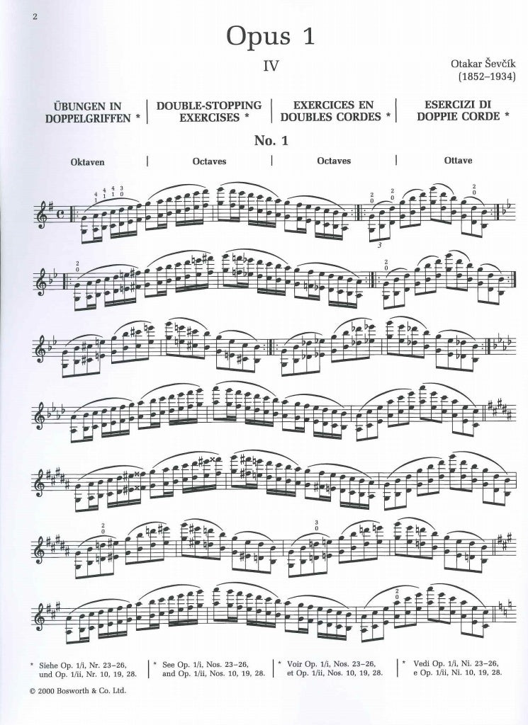 Sevcik, op. 1/4: School of Violin Tech. (Bosworth)