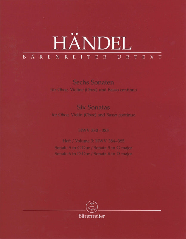 Handel, Sonatas HWV 384, 385 (Ob,Vn,Bc) (Barenreiter)