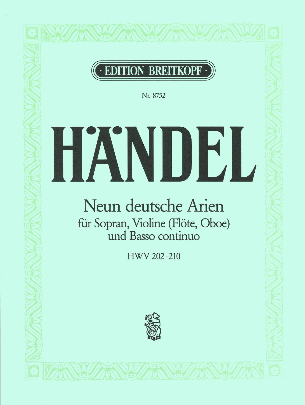 Handel, 9 Deutsche Arien (Burrows) (Breitkopf)