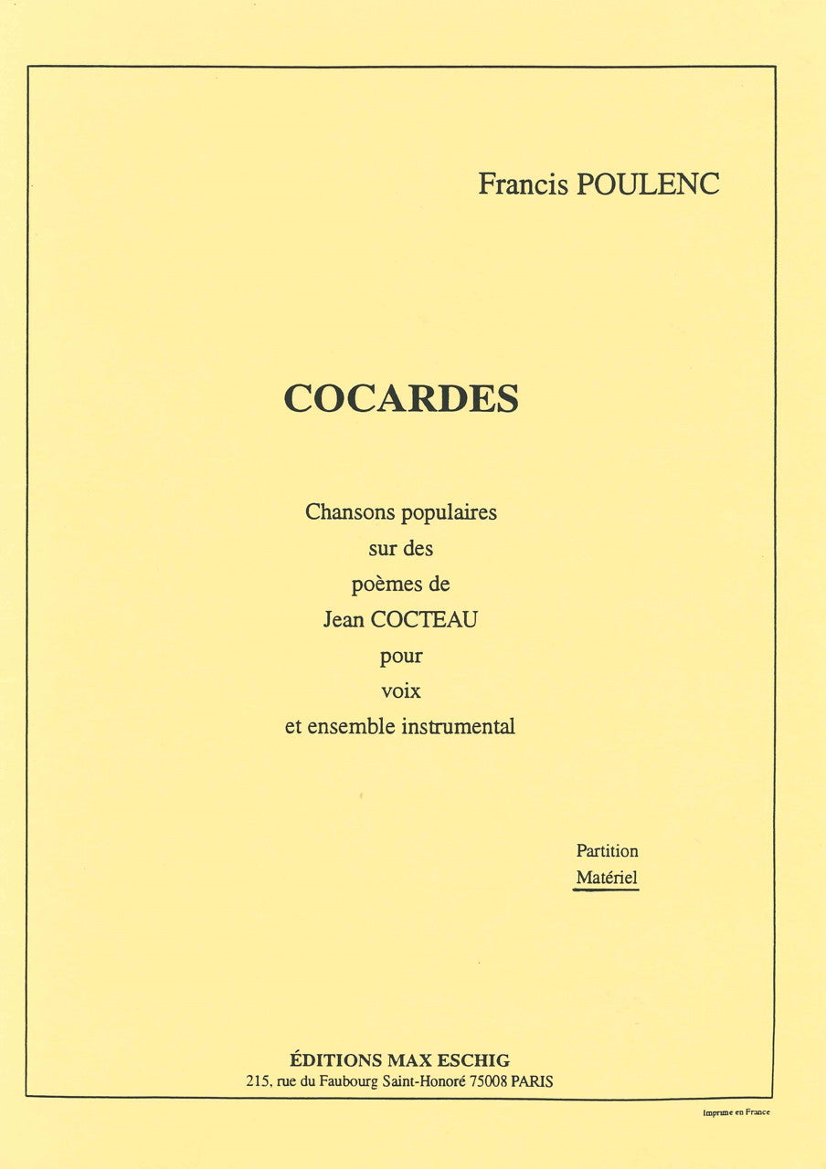Poulenc, Cocardes (Inst. Parts) (Eschig)