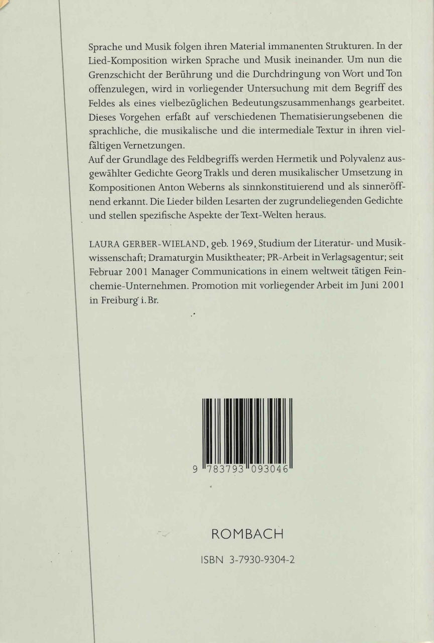Gerber-Wieland, Textur in Wort & Klang (Rombach)