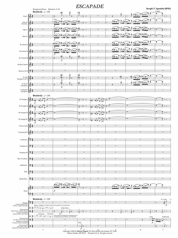 Spaniola, Escapade (Musica Propria)