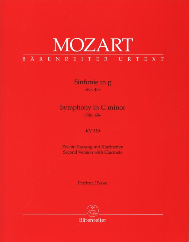 Mozart, Symphony No. 40 KV 550, 2nd ver. (Barenreiter)