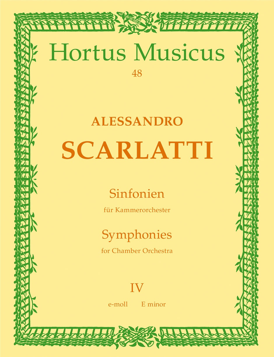 Scarlatti,A., Sinfonia No. 4 (Score) (Barenreiter)