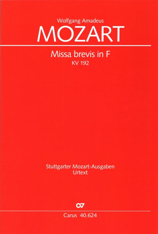 Mozart, Missa brevis KV 192 Full Score (Carus)