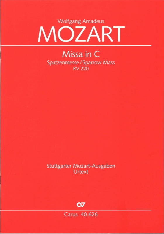 Mozart, Missa KV 220 in C Full Score (Carus)