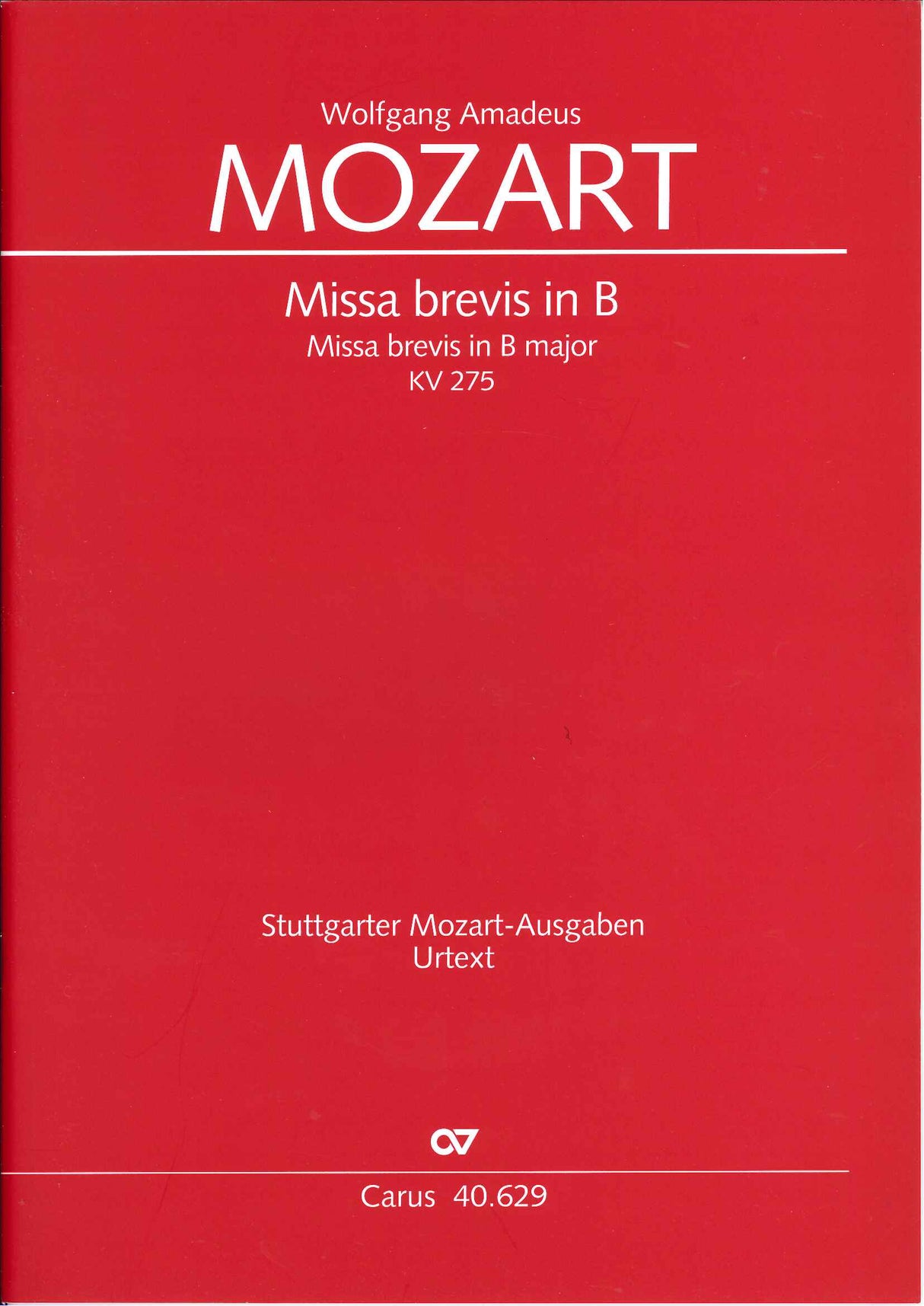 Mozart, Missa brevis KV 275 in Bb (Carus)