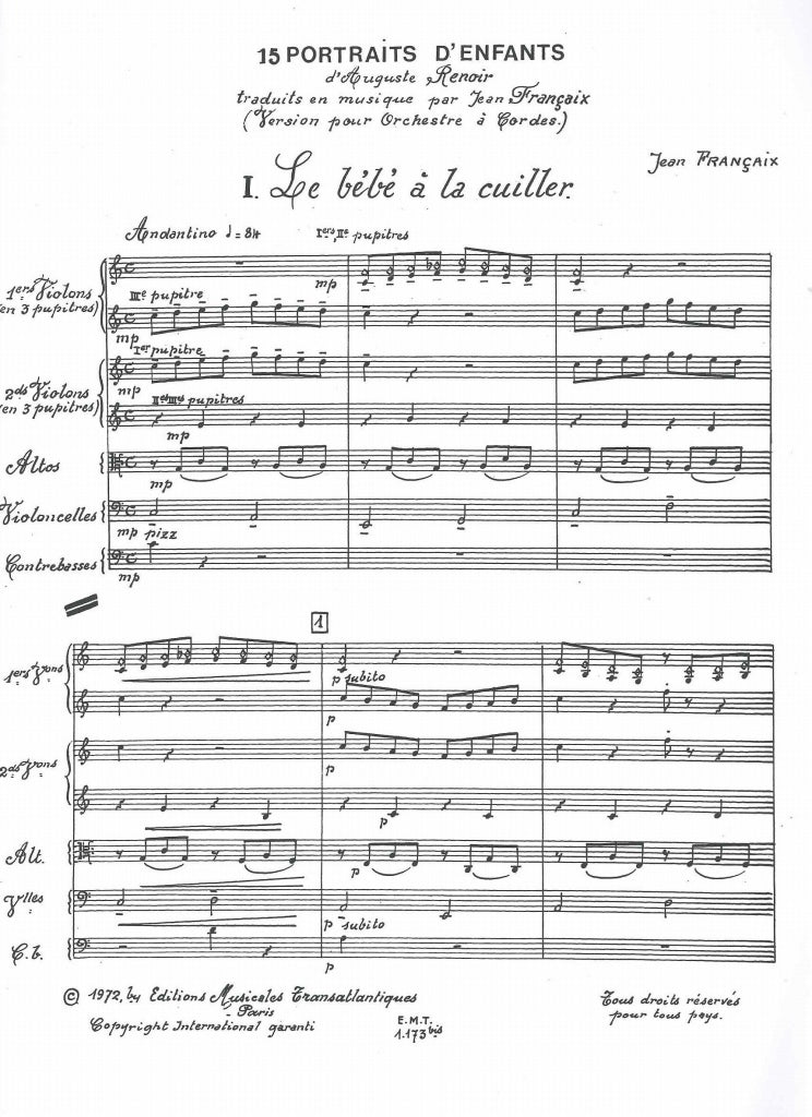 Francaix, 15 Portraits d'enfants (Transatlantiques)