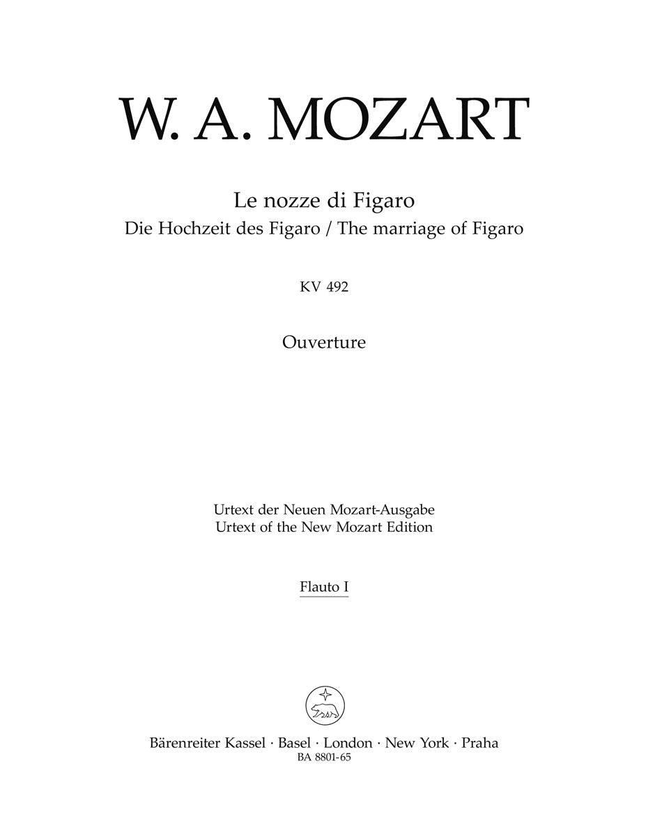 Mozart, Nozze di Figaro Ov Wind Set (Barenreiter)