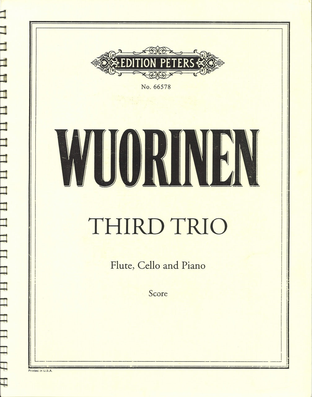 Wuorinen, Third Trio (Fl,Vc,Pf) (Peters)
